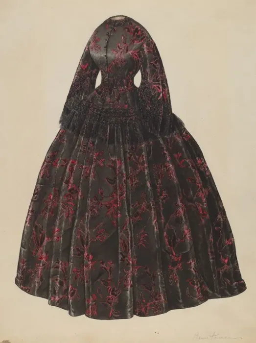 Framed Print : Dress, 1935 / 1942. Creator: Bessie Forman Framed Print : Dress, 1935 / 1942. Creator: Bessie Forman