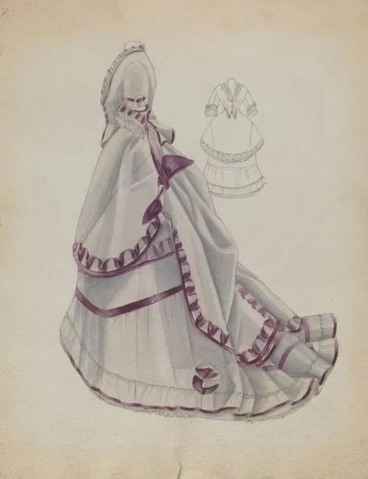 Framed Print : Dress, 1935 / 1942. Creator: Bessie Forman Framed Print : Dress, 1935 / 1942. Creator: Bessie Forman