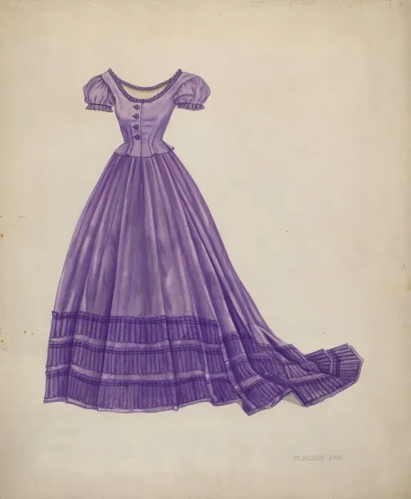Framed Print : Dress, 1935 / 1942. Creator: Florence Earl Framed Print : Dress, 1935 / 1942. Creator: Florence Earl