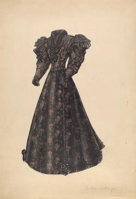 Framed Print : Dress, 1935 / 1942. Creator: Isabelle De Strange Framed Print : Dress, 1935 / 1942. Creator: Isabelle De Strange