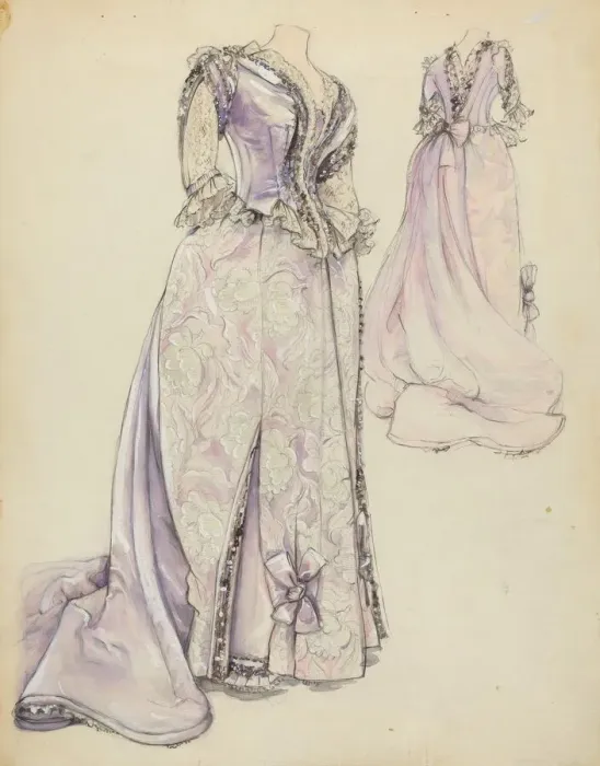 Framed Print : Dress, 1935 / 1942. Creator: Jean Gordon Framed Print : Dress, 1935 / 1942. Creator: Jean Gordon