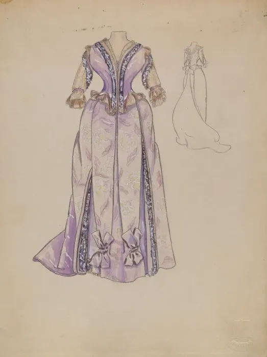 Framed Print : Dress, 1935 / 1942. Creator: Jean Gordon Framed Print : Dress, 1935 / 1942. Creator: Jean Gordon