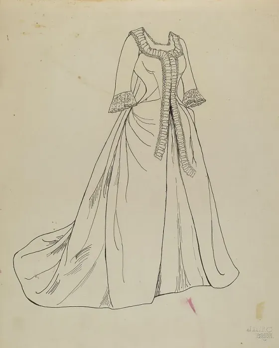 Framed Print : Dress, 1935 / 1942. Creator: Julie C Brush Framed Print : Dress, 1935 / 1942. Creator: Julie C Brush