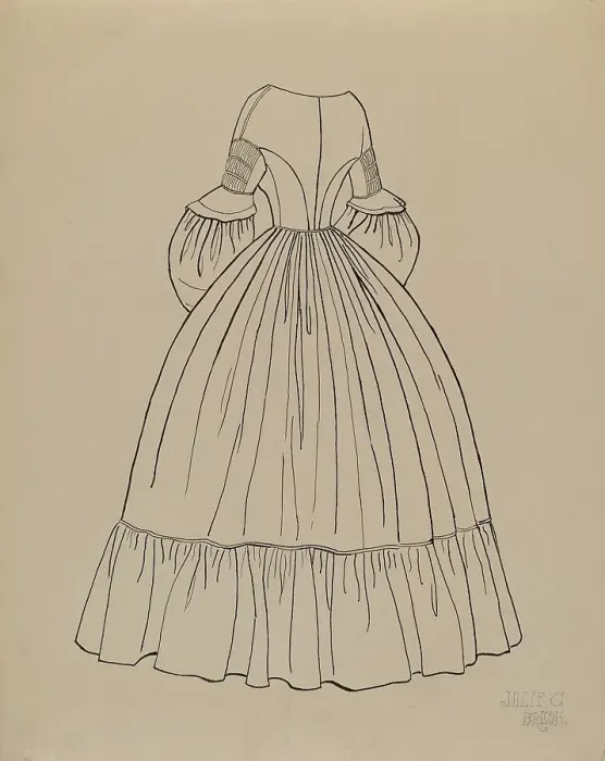 Framed Print : Dress, 1935 / 1942. Creator: Julie C Brush Framed Print : Dress, 1935 / 1942. Creator: Julie C Brush