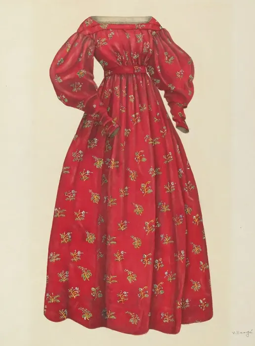 Framed Print : Dress, 1935 / 1942. Creator: Virginia Berge Framed Print : Dress, 1935 / 1942. Creator: Virginia Berge