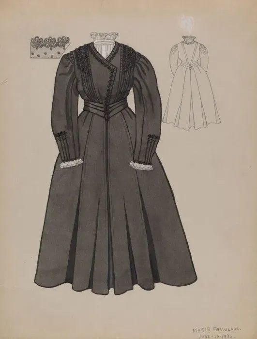 Framed Print : Dress, 1936. Creator: Marie Famularo Framed Print : Dress, 1936. Creator: Marie Famularo