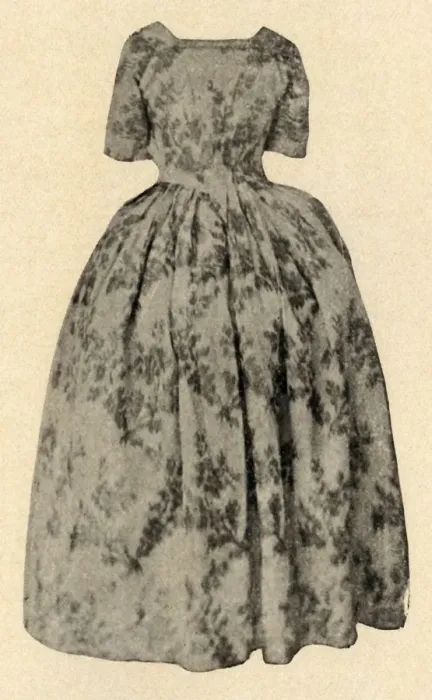 Framed Print : Dress of buff chine silk, worn by Lady Stuart in Barbados Colony, c1700, (1937) Framed Print : Dress of buff chine silk, worn by Lady Stuart in Barbados Colony, c1700, (1937)