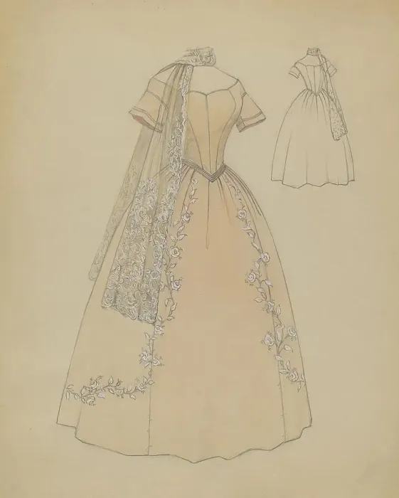 Framed Print : Dress, c. 1936. Creator: Jessie M. Benge Framed Print : Dress, c. 1936. Creator: Jessie M. Benge
