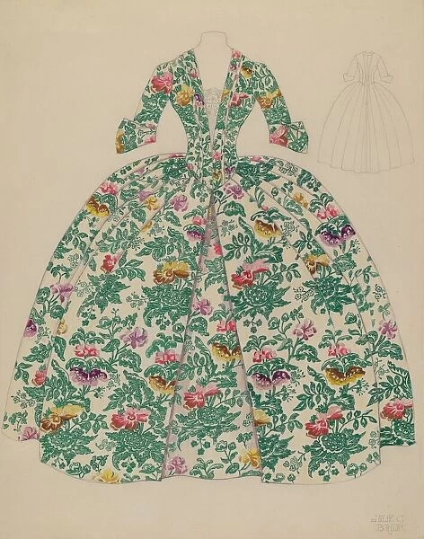 Dress, c. 1936. Creator: Julie C Brush