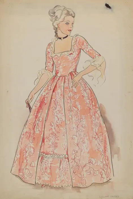 Framed Print : Dress, c. 1936. Creator: Lillian Causey Framed Print : Dress, c. 1936. Creator: Lillian Causey