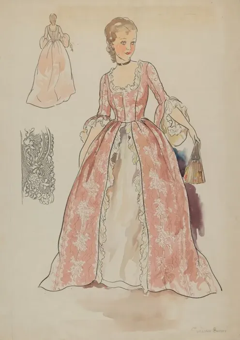Framed Print : Dress, c. 1936. Creator: Lillian Causey Framed Print : Dress, c. 1936. Creator: Lillian Causey
