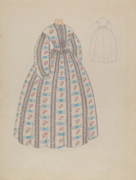 Framed Print : Dress, c. 1936. Creator: Roberta Spicer