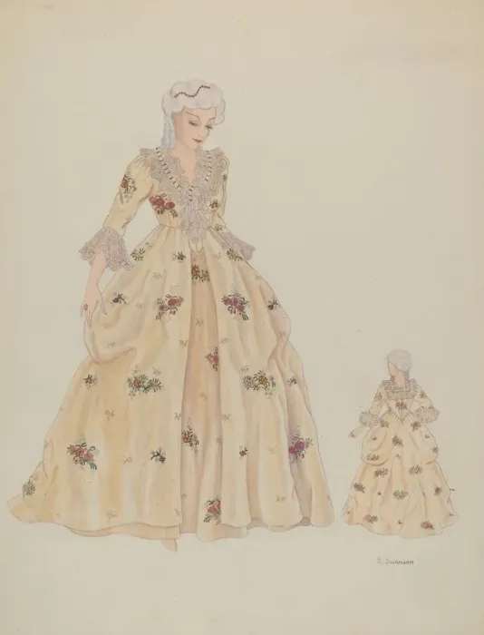 Framed Print : Dress, c. 1936. Creator: Syrena Swanson Framed Print : Dress, c. 1936. Creator: Syrena Swanson