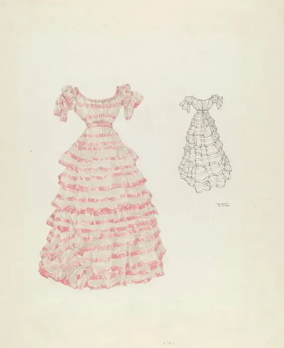 Framed Print : Dress, c. 1937. Creator: Arelia Arbo Framed Print : Dress, c. 1937. Creator: Arelia Arbo