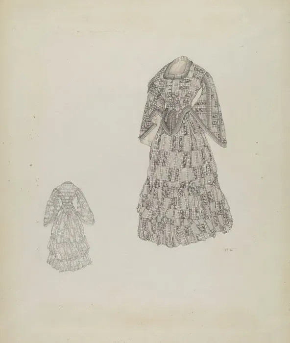Framed Print : Dress, c. 1937. Creator: Arelia Arbo Framed Print : Dress, c. 1937. Creator: Arelia Arbo