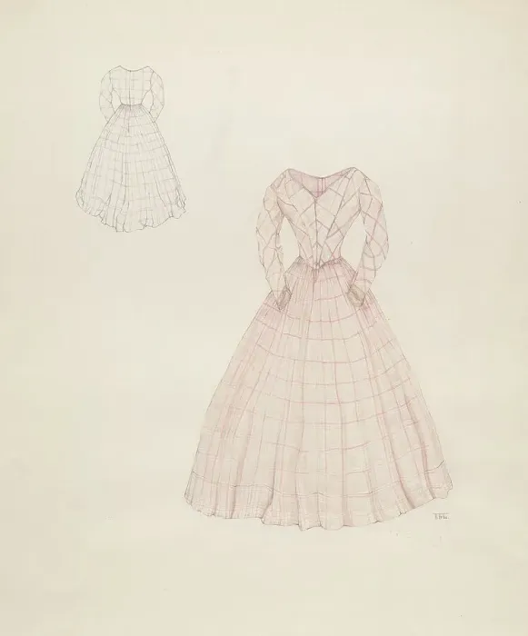 Framed Print : Dress, c. 1937. Creator: Arelia Arbo Framed Print : Dress, c. 1937. Creator: Arelia Arbo