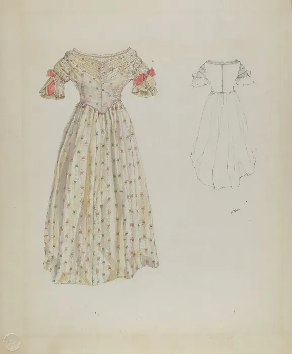 Framed Print : Dress, c. 1937. Creator: Arelia Arbo Framed Print : Dress, c. 1937. Creator: Arelia Arbo