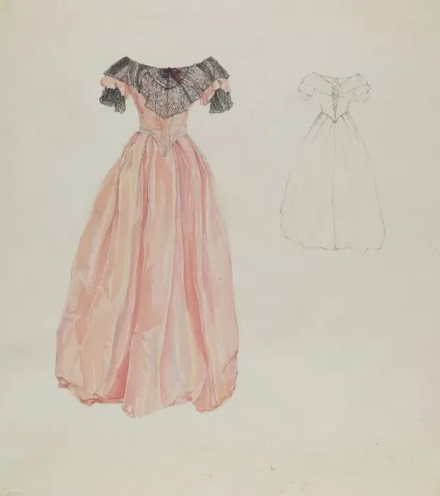 Framed Print : Dress, c. 1937. Creator: Arelia Arbo Framed Print : Dress, c. 1937. Creator: Arelia Arbo
