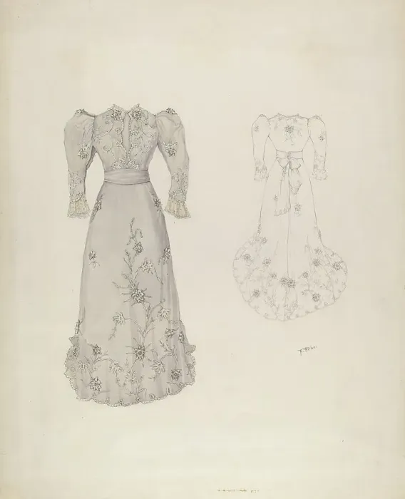 Framed Print : Dress, c. 1937. Creator: Arelia Arbo Framed Print : Dress, c. 1937. Creator: Arelia Arbo