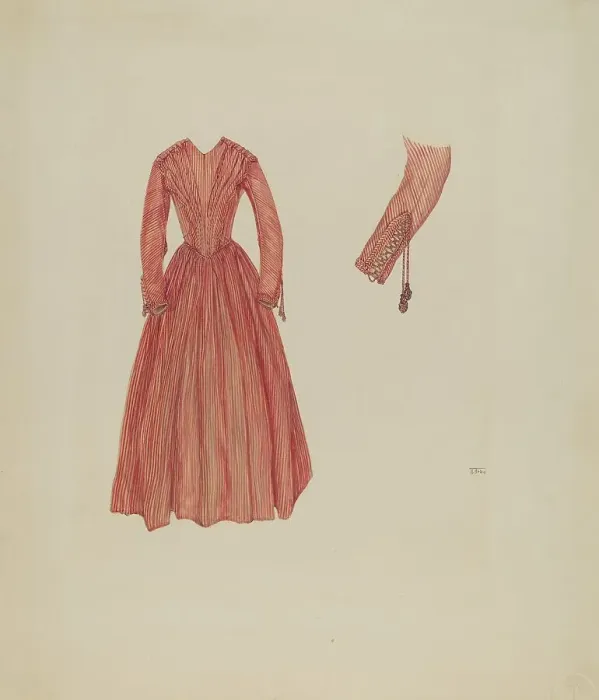 Framed Print : Dress, c. 1937. Creator: Arelia Arbo Framed Print : Dress, c. 1937. Creator: Arelia Arbo