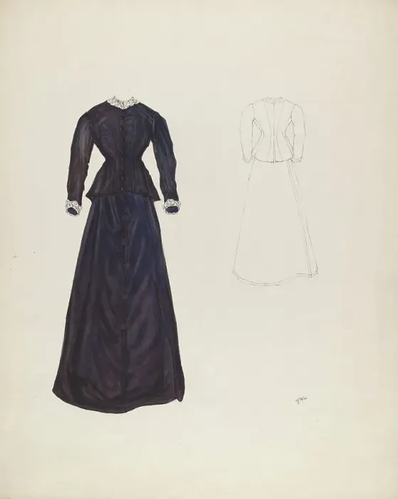 Framed Print : Dress, c. 1937. Creator: Arelia Arbo Framed Print : Dress, c. 1937. Creator: Arelia Arbo