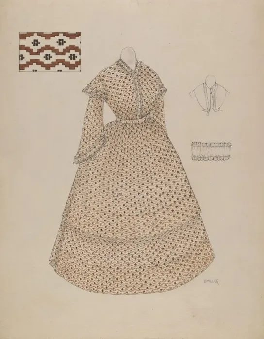 Framed Print : Dress, c. 1937. Creator: Edith Miller Framed Print : Dress, c. 1937. Creator: Edith Miller