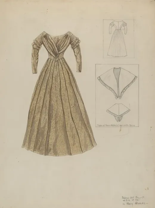 Framed Print : Dress, c. 1937. Creator: Mary E Humes Framed Print : Dress, c. 1937. Creator: Mary E Humes