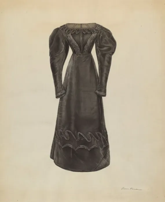 Framed Print : Dress, c. 1938. Creator: Bessie Forman Framed Print : Dress, c. 1938. Creator: Bessie Forman