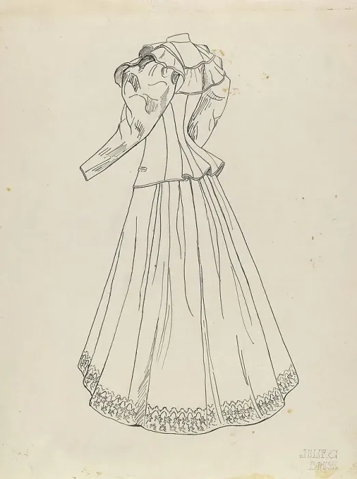 Framed Print : Dress, c. 1938. Creator: Julie C Brush