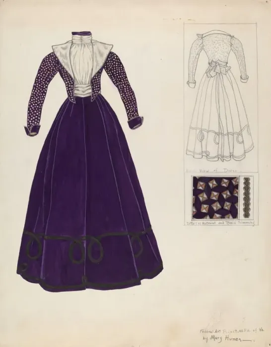 Framed Print : Dress, c. 1938. Creator: Mary E Humes Framed Print : Dress, c. 1938. Creator: Mary E Humes