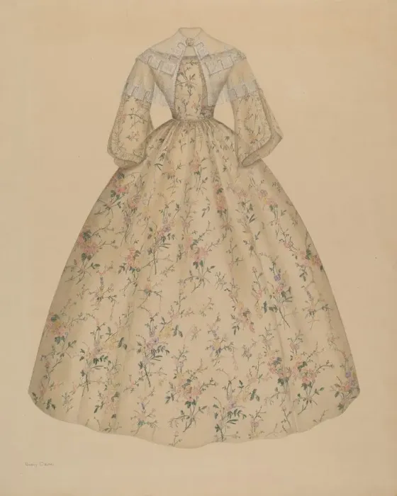 Framed Print : Dress with Cape Collar, 1935 / 1942. Creator: Nancy Crimi Framed Print : Dress with Cape Collar, 1935 / 1942. Creator: Nancy Crimi