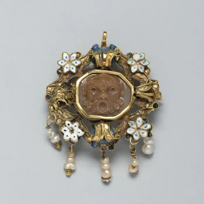 Framed Print : Dress Ornament, Germany, 16th century (cameo); 17th century (mount). Creator: Unknown Framed Print : Dress Ornament, Germany, 16th century (cameo); 17th century (mount). Creator: Unknown