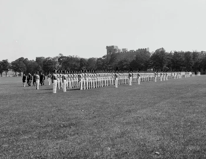 Framed Print : Full dress parade inspection, West Point, N.Y. c.between 1910 and 1920. Creator: Unknown Framed Print : Full dress parade inspection, West Point, N.Y. c.between 1910 and 1920. Creator: Unknown