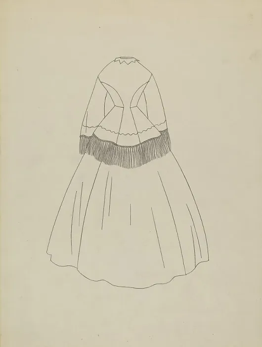 Framed Print : Dress Pattern, c. 1938. Creator: Irene Lawson Framed Print : Dress Pattern, c. 1938. Creator: Irene Lawson