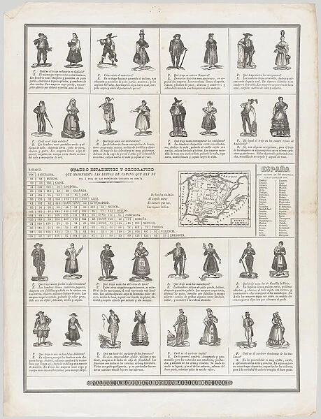 The dress of the regions of Spain, ca. 1860-70. Creator: Julian Mariana