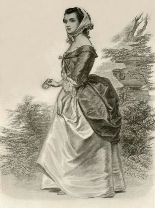 Framed Print : Dress of a young Virginia lady, c1775, (1937). Creator: Unknown Framed Print : Dress of a young Virginia lady, c1775, (1937). Creator: Unknown