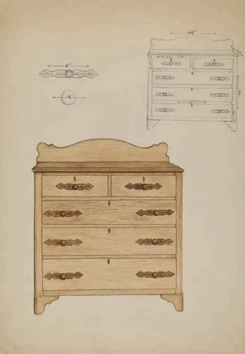Framed Print : Dresser, 1937. Creator: Ethel Dougan Framed Print : Dresser, 1937. Creator: Ethel Dougan