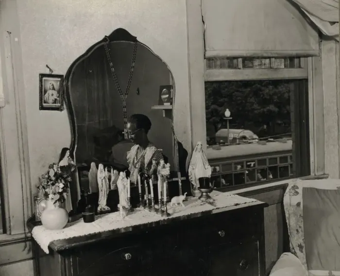 Framed Print : Dresser in the bedroom of Mrs. Ella Watson, a government charwoman, Washington, D. C. 1942. Creator: Gordon Parks Framed Print : Dresser in the bedroom of Mrs. Ella Watson, a government charwoman, Washington, D. C. 1942. Creator: Gordon Parks