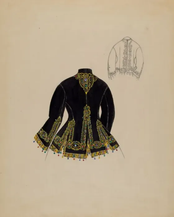 Framed Print : Dressing Sacque, 1935 / 1942. Creator: Mae Szilvasy Framed Print : Dressing Sacque, 1935 / 1942. Creator: Mae Szilvasy