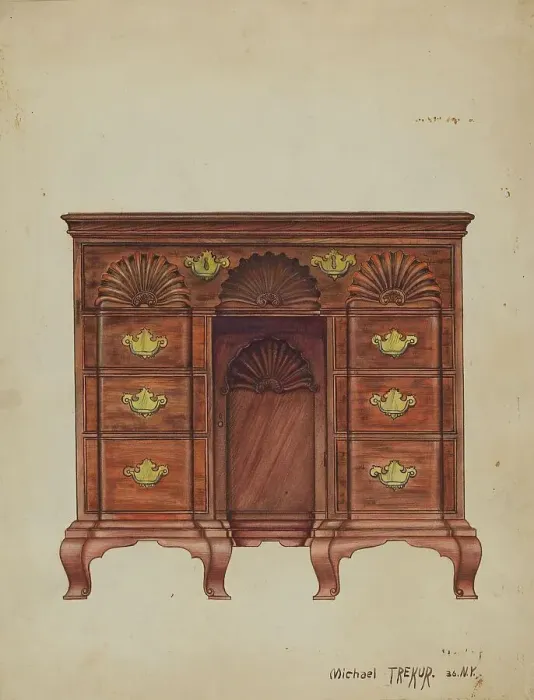 Framed Print : Dressing Table, 1936. Creator: Michael Trekur Framed Print : Dressing Table, 1936. Creator: Michael Trekur