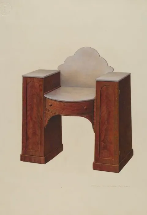 Framed Print : Dressing Table, c. 1939. Creator: William H Edwards Framed Print : Dressing Table, c. 1939. Creator: William H Edwards