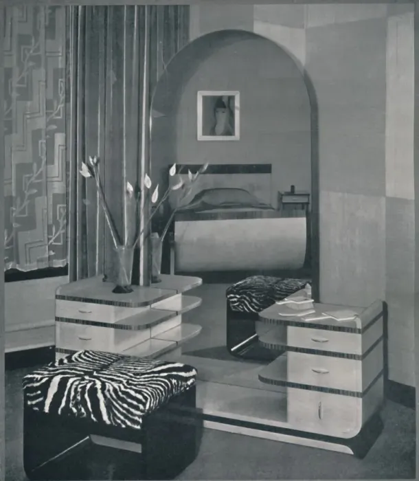 Framed Print : Dressing-table and stool designed for the Frankl Galleres, Inc. 1933 Framed Print : Dressing-table and stool designed for the Frankl Galleres, Inc. 1933