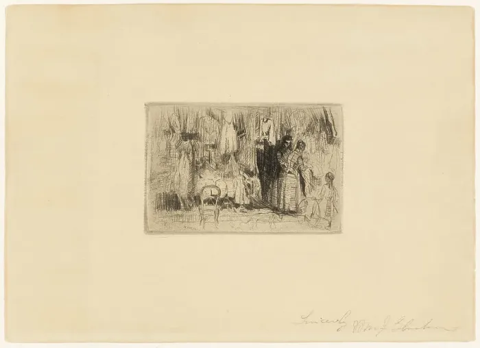 Framed Print : At the Dressmaker, 1895-1896. Creator: William James Glackens