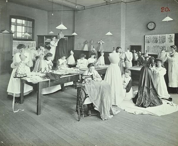 Dressmaking class, Borough Polytechnic, Southwark, London, 1907