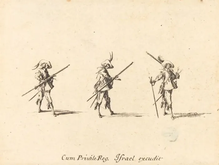Framed Print : Drill with the Musket, 1634 / 1635. Creator: Jacques Callot Framed Print : Drill with the Musket, 1634 / 1635. Creator: Jacques Callot