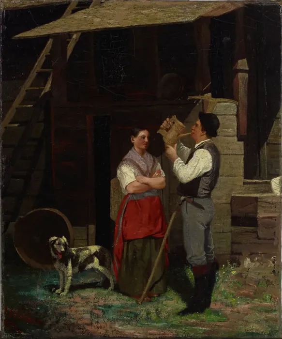 Framed Print : Drink break, 1877. Creator: Sigfrid August Keinanen Framed Print : Drink break, 1877. Creator: Sigfrid August Keinanen