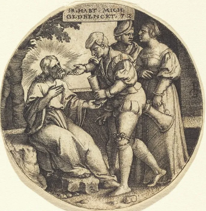 Framed Print : To Give Drink to the Thirsty. Creator: Georg Pencz Framed Print : To Give Drink to the Thirsty. Creator: Georg Pencz
