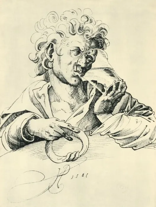 Framed Print : Drinker, 1581, (1943). Creator: Jost Amman Framed Print : Drinker, 1581, (1943). Creator: Jost Amman
