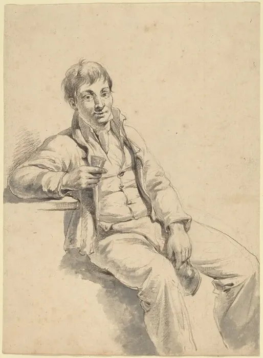 Framed Print : The Drinker, 1820s. Creator: Charles Wesley Jarvis Framed Print : The Drinker, 1820s. Creator: Charles Wesley Jarvis