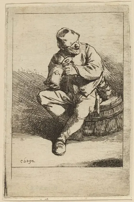 Framed Print : The Drinker. Creator: Cornelis Bega Framed Print : The Drinker. Creator: Cornelis Bega